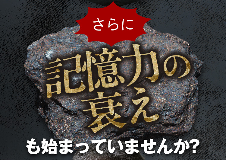 さらに記憶力の衰えも始まっていませんか？