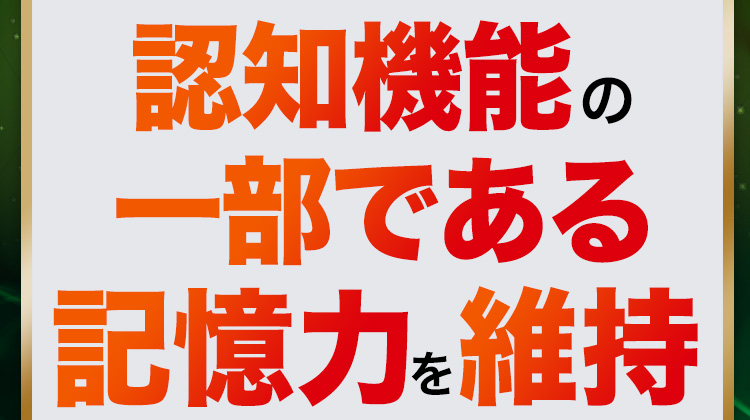 認知機能の一部である記憶力を維持