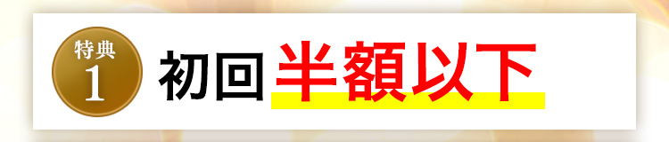 特典1 初回半額以下