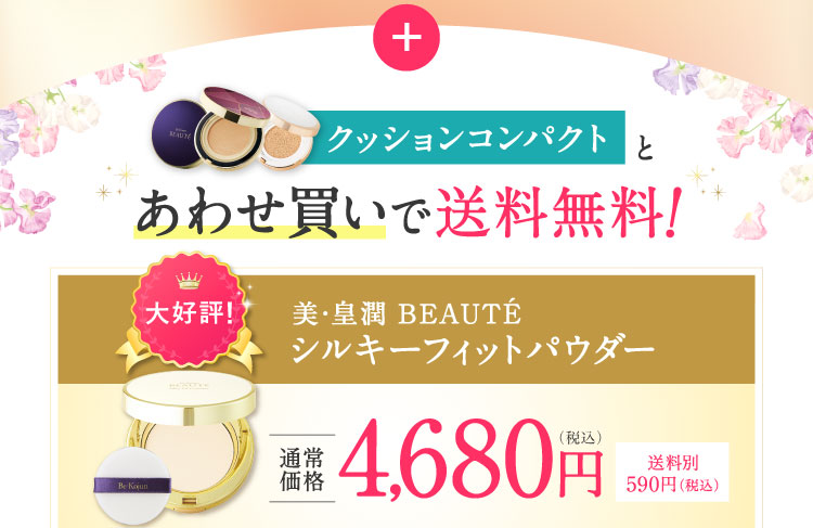 クッションコンパクトとあわせ買いで送料無料!大好評!単品 通常価格4,680円（税込）送料別590円（税込）
