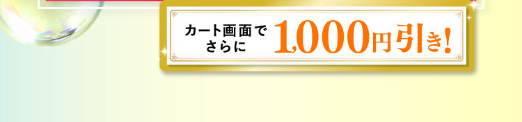 カート画面でさらに1,000円引き！