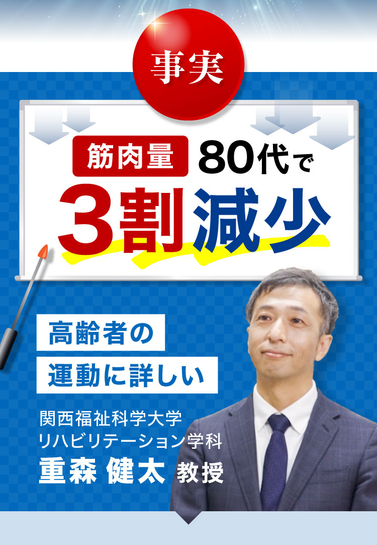 『事実』筋肉量80代で3割減少 高齢者の運動に詳しい「関西福祉科学大学 リハビリテーション学科 重森 健太 教授」