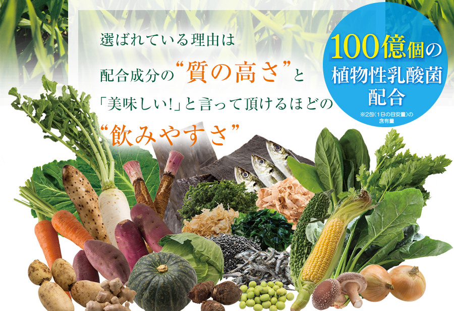 選ばれている理由は配合成分の“質の高さ”と「美味しい！」と言って頂けるほどの“飲みやすさ”