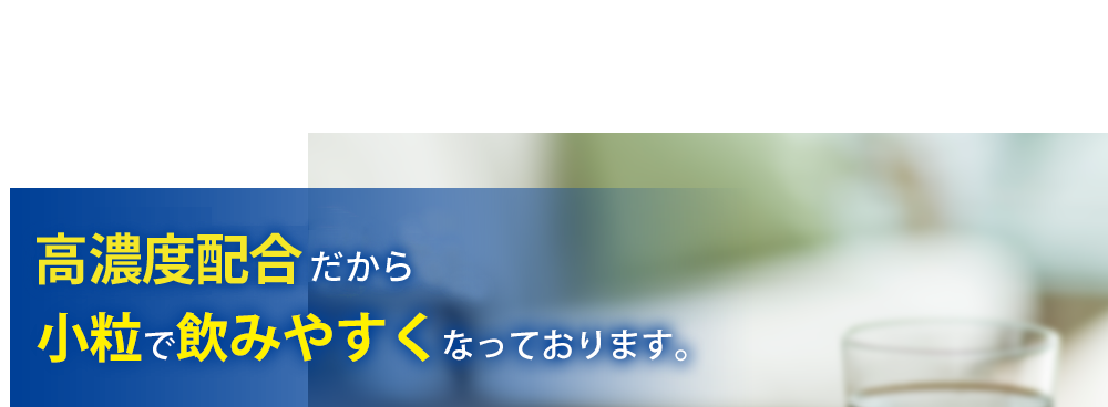 高濃度エキスだから小粒で飲みやすくなっております。