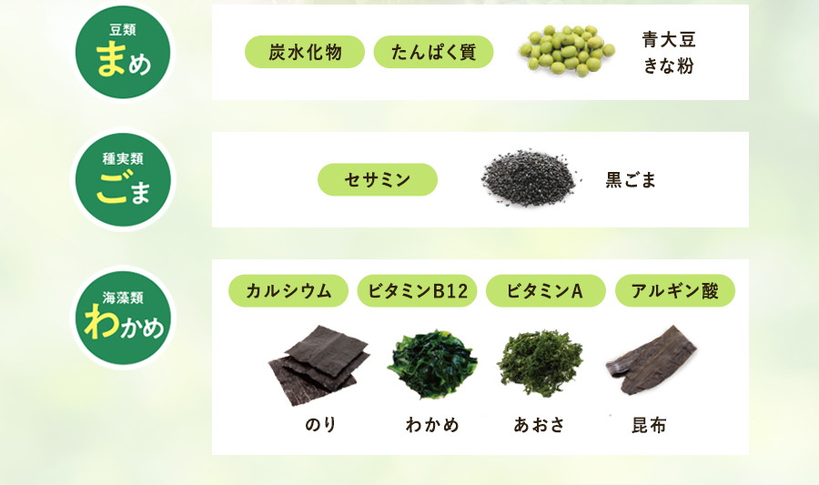 まめ ごま わかめ