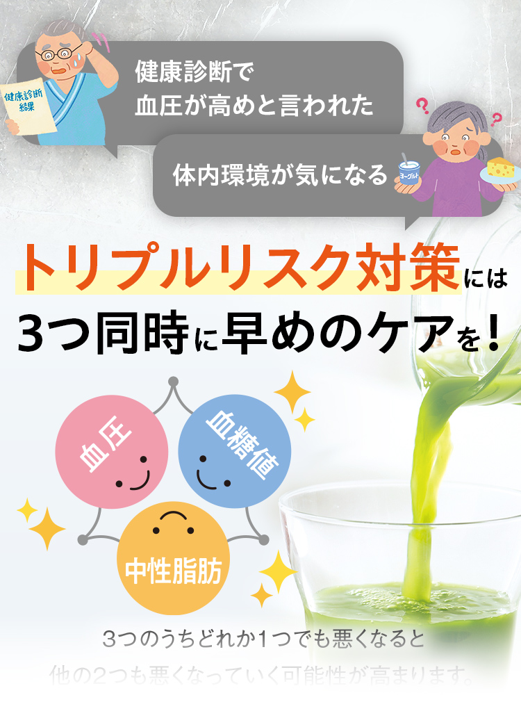 トリプルリスク対策には3つ同時に早めのケアを!