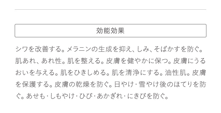 効能効果：シワを改善する。