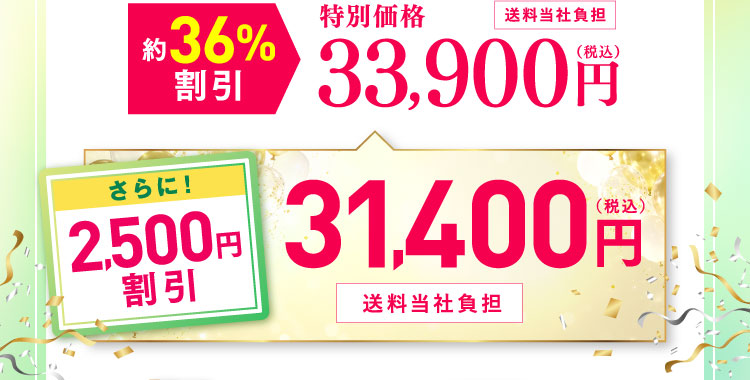 約36%割引 特別価格33,900円(税込)送料当社負担 さらに！2,500円割引31,400円(税込)送料当社負担