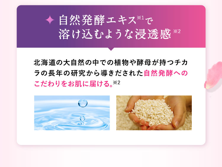 自然発酵エキスで溶け込むような浸透感