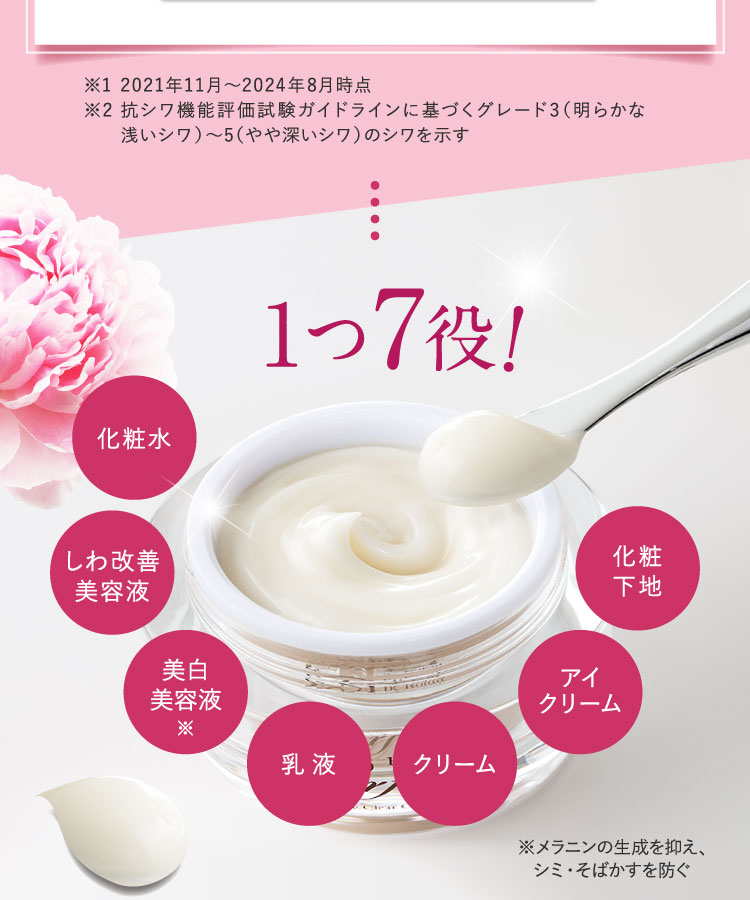1つ7役! 化粧水 しわ改善美容液 美白美容液 乳液 クリーム アイクリーム 化粧下地