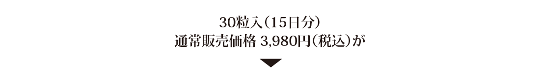 30粒入り通常価格3980円が