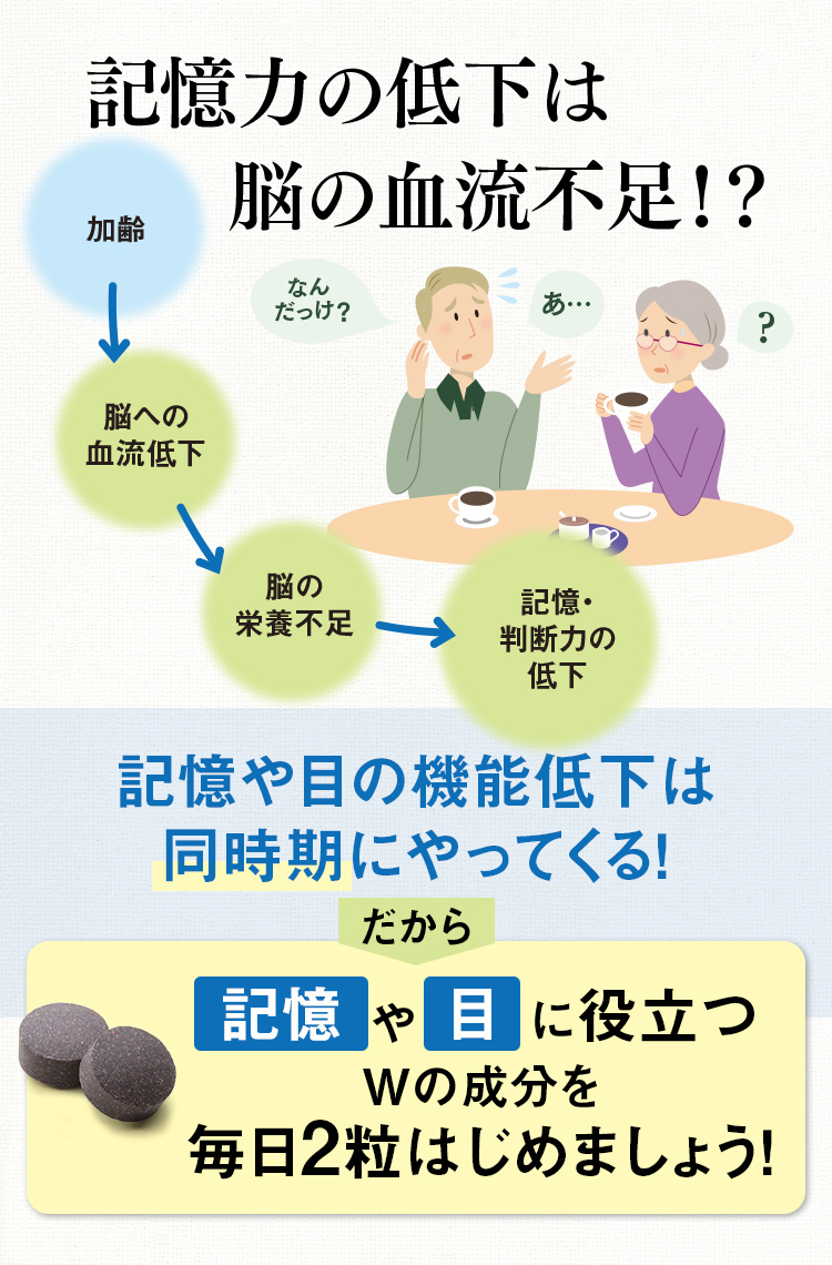 記憶力の低下は脳の血流不足!?
