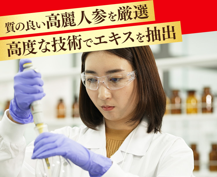 質の良い高麗人参を厳選　高度な技術でエキスを抽出
