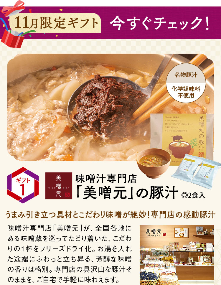 ギフト1 味噌汁専門店「美噌元」の豚汁