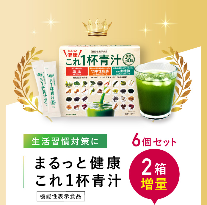 生活習慣対策に まるっと健康これ1杯青汁6個セット 2箱増量